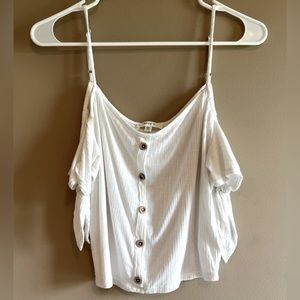 White off shoulder crop top